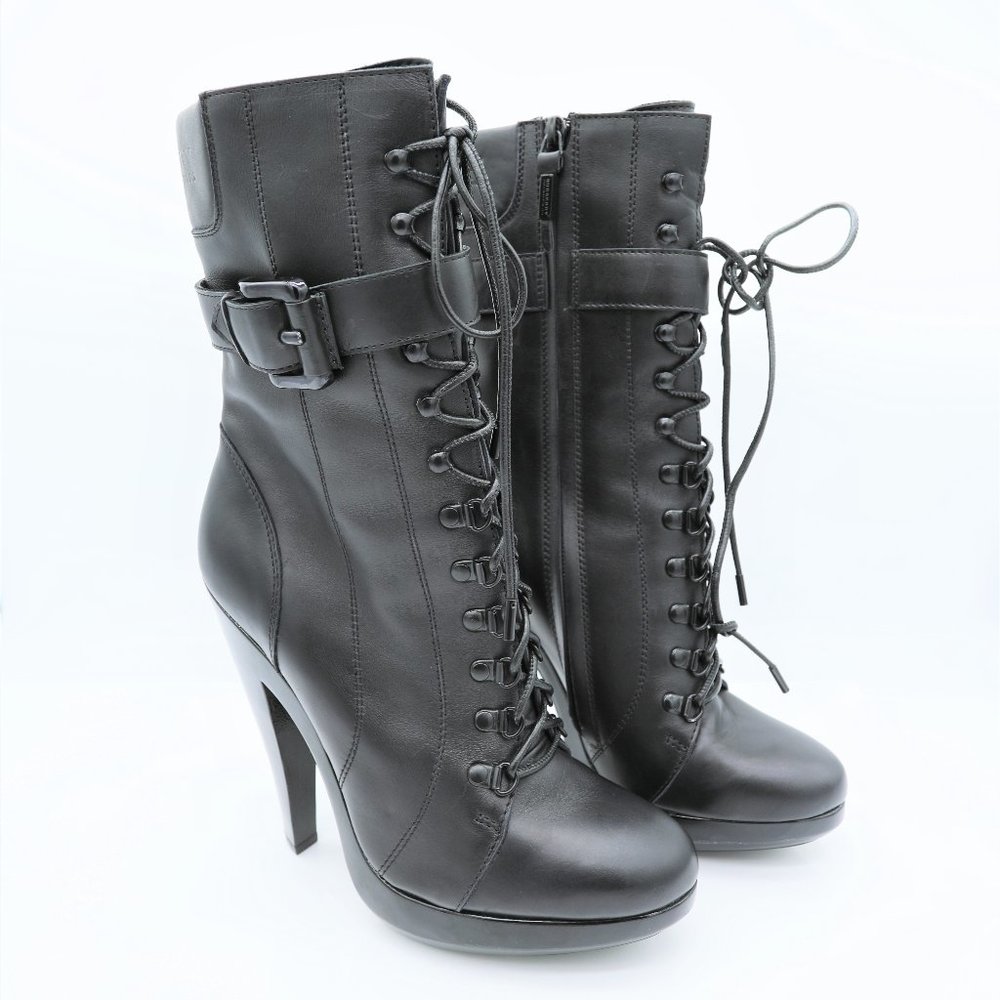 Burberry Black Prorsum Lace Heel Ankle Buckle Women's Boots SZ 39